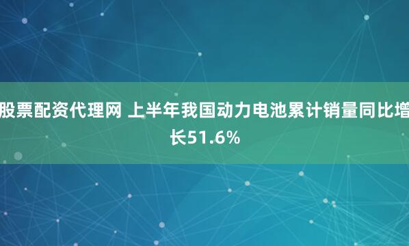 股票配资代理网 上半年我国动力电池累计销量同比增长51.6%